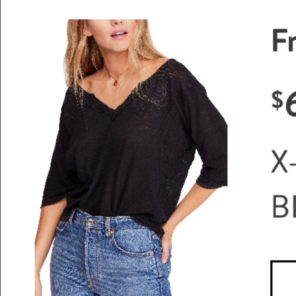 Free People 3/4 sleeve top NWT